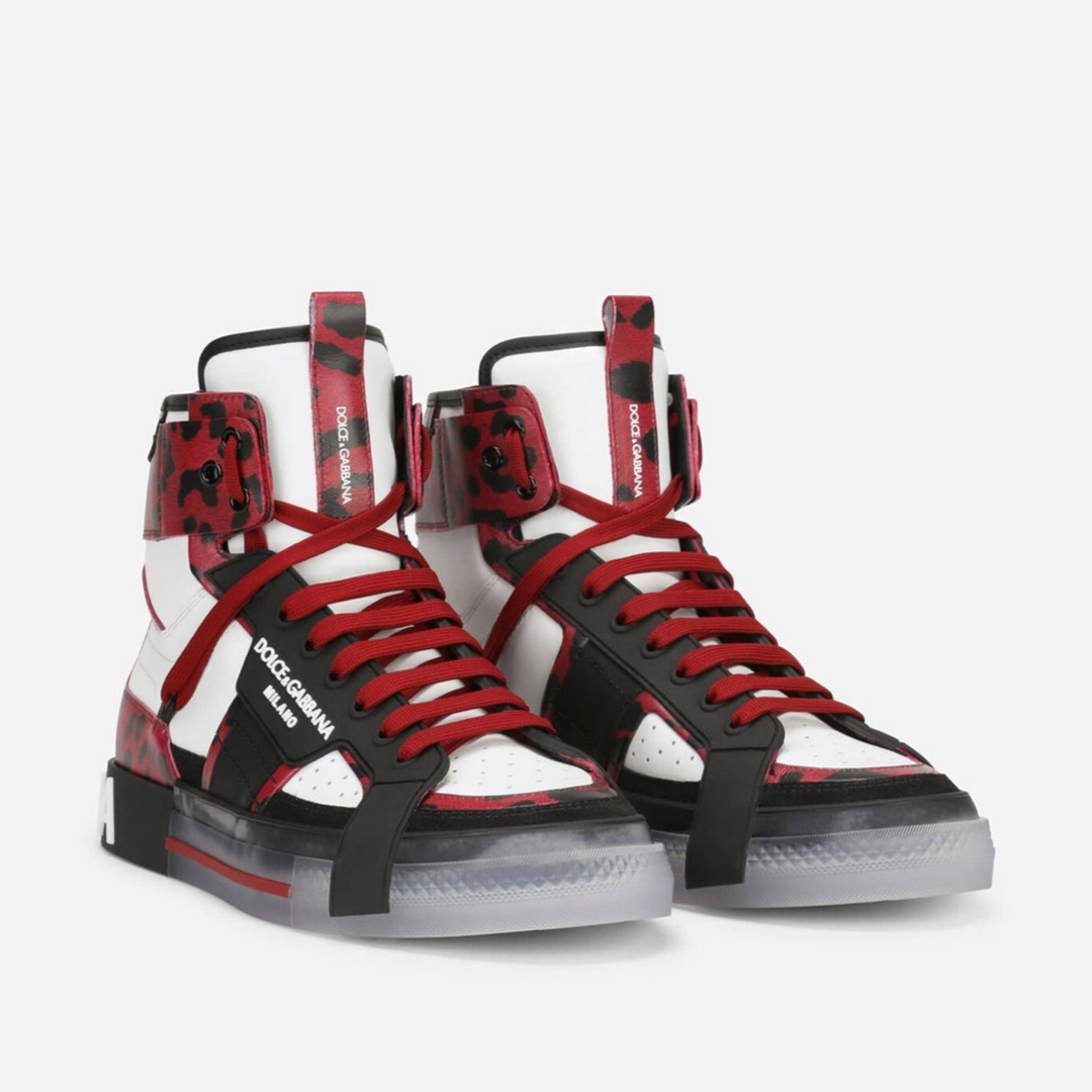 Dolce & Gabbana Custom 2.Zero High Top Men Sneakers CS1870 AQ698 Front View