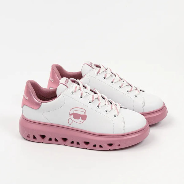 Дамски кецове в бяло и розово Women’s sneakers Karl Lagerfeld Kite KL64525 01P White/Pink lateral view
