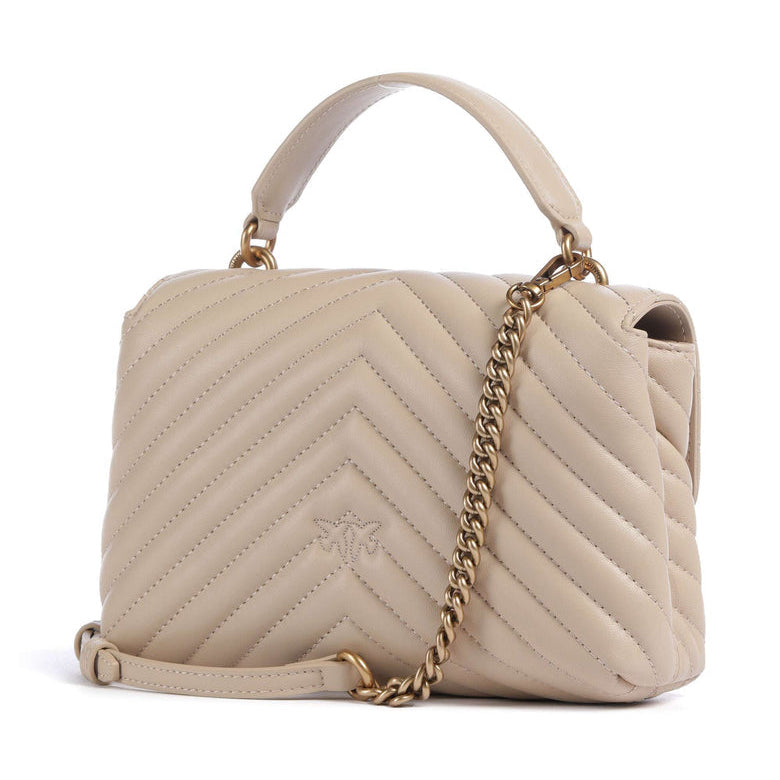 Дамска чанта с дръжка Women’s handbag PINKO Love Lady Mini 100044 A0GK C50Q Beige back view