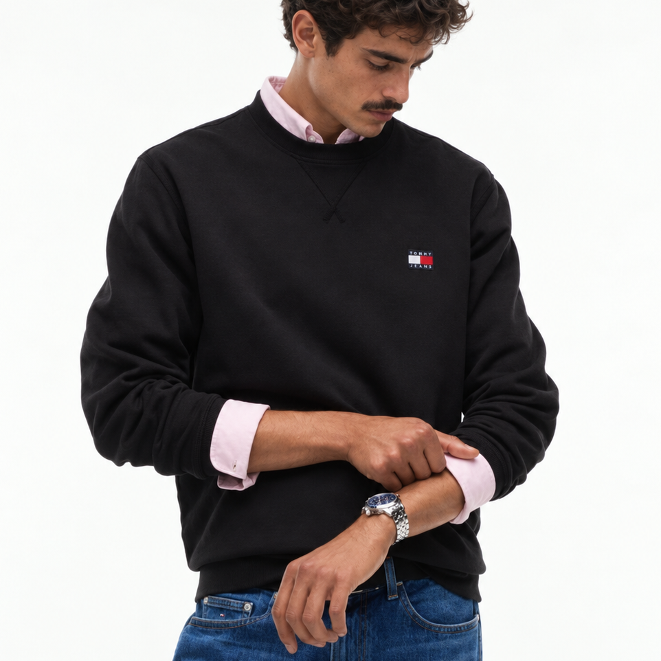 Мъжка блуза Men’s Badge Fleece Crew Neck Sweatshirt DM0DM23607 BDS Black