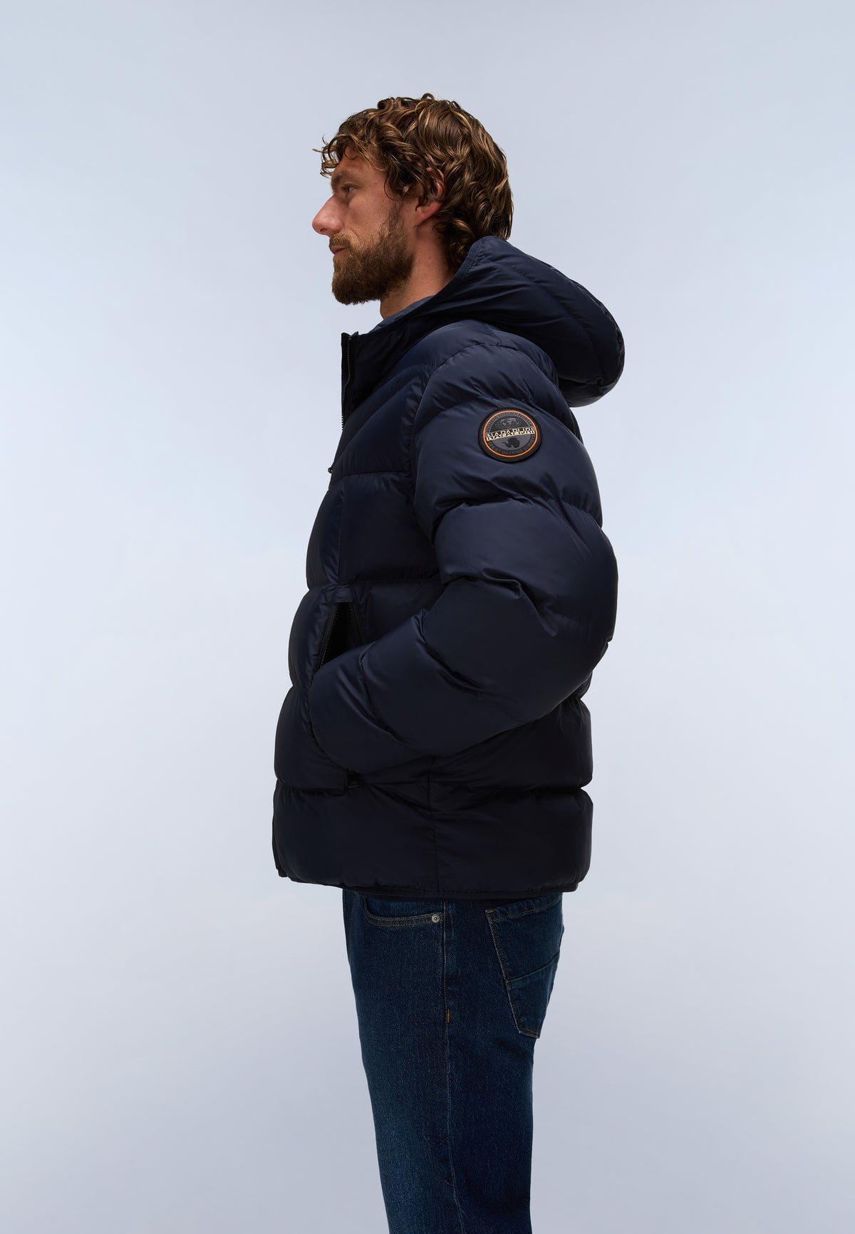 Men’s hooded puffer jacket Napapijri Molveno
NP0A88V2A 176 Dark Blue side view