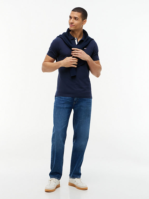 Мъжка поло тениска Men’s polo shirt Tommy Hilfiger DM0DM15370 C87 Dark Blue head to toe view