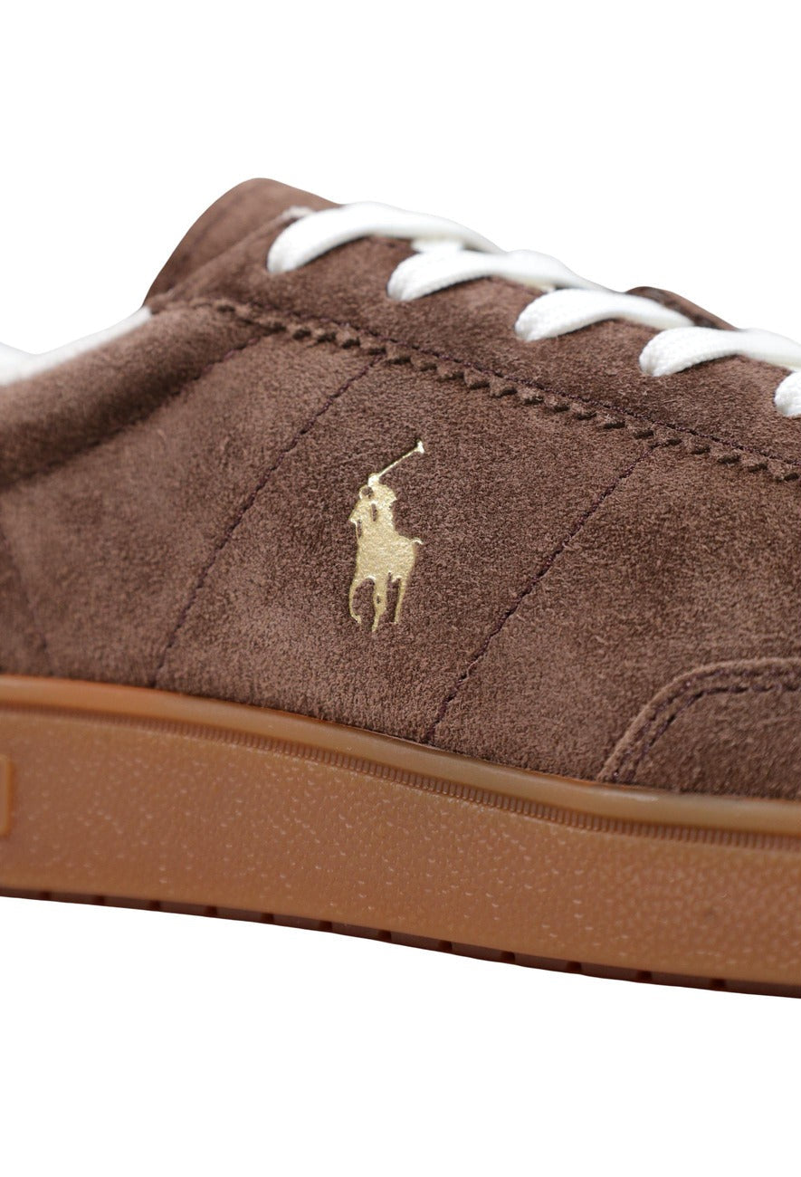 Мъжки кецове Men’s sneakers Ralph Lauren Bedford Suede Trainer 809P09752001 Brown close up view
