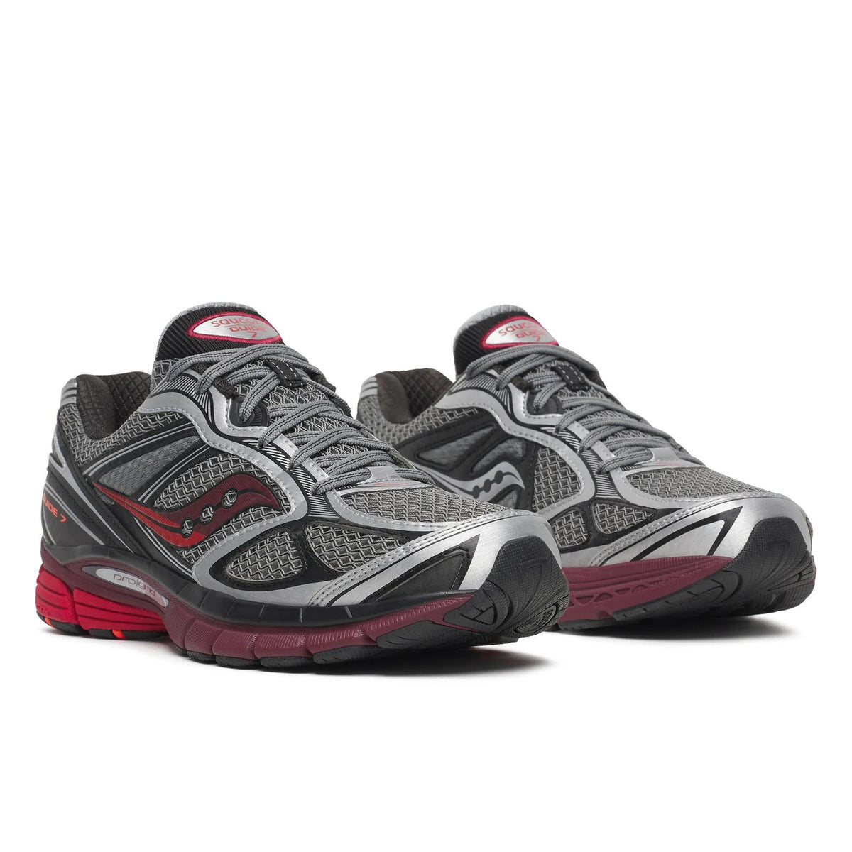 Ανδρικά αθλητικά παπούτσια Saucony Progrid Guide 7 S101493-1013 (ασημί / Maroon) Πλάγια όψη