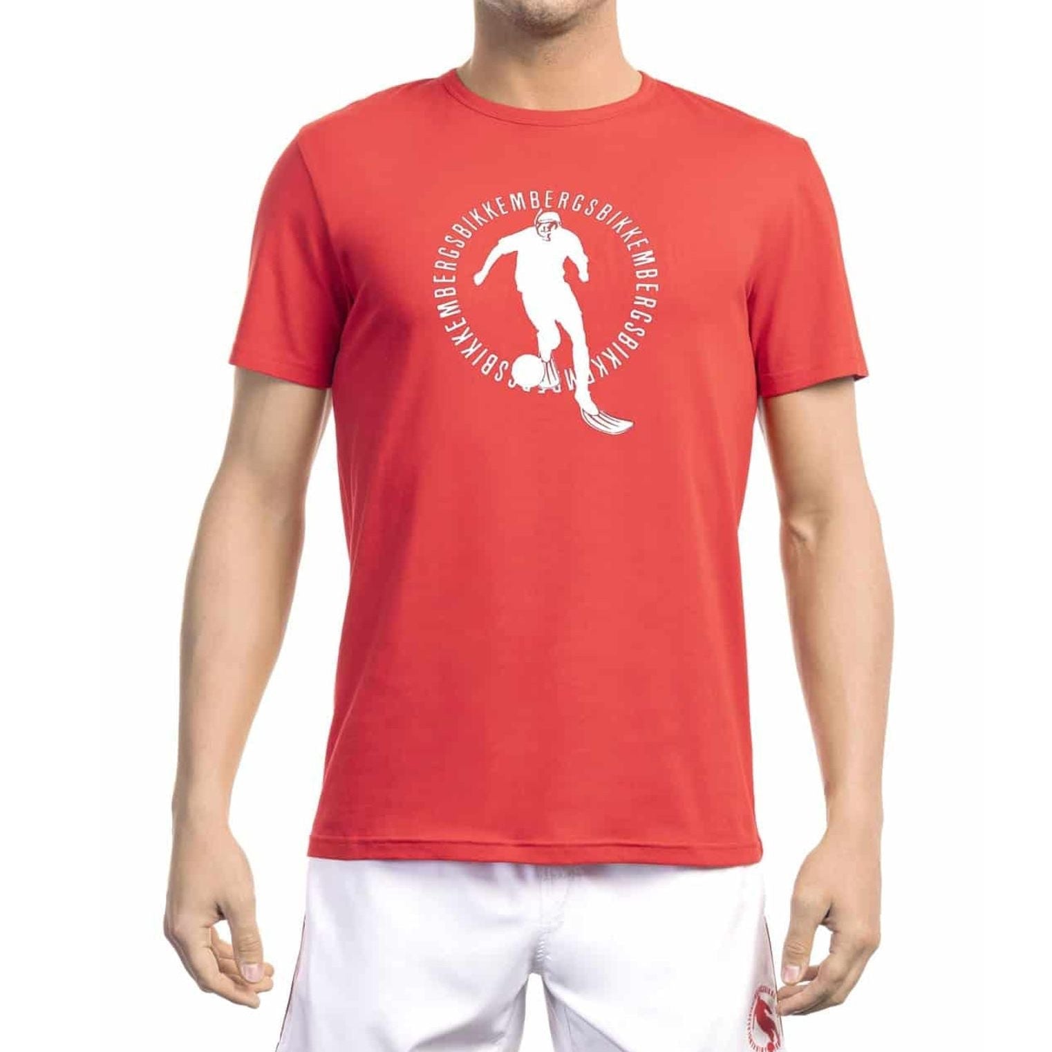 Мъжка тениска Men’s t-shirt Bikkembergs Beachwear PUPINO BKK1MTS02 Red