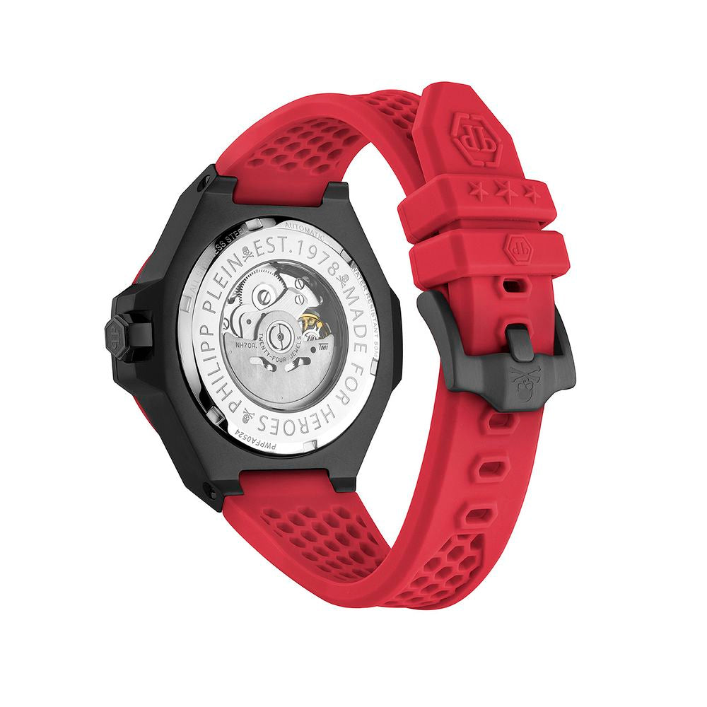 Мъжки часовник Men’s watch Philipp Plein Skeleton Royal Automatic PWPFA0524 Red back view