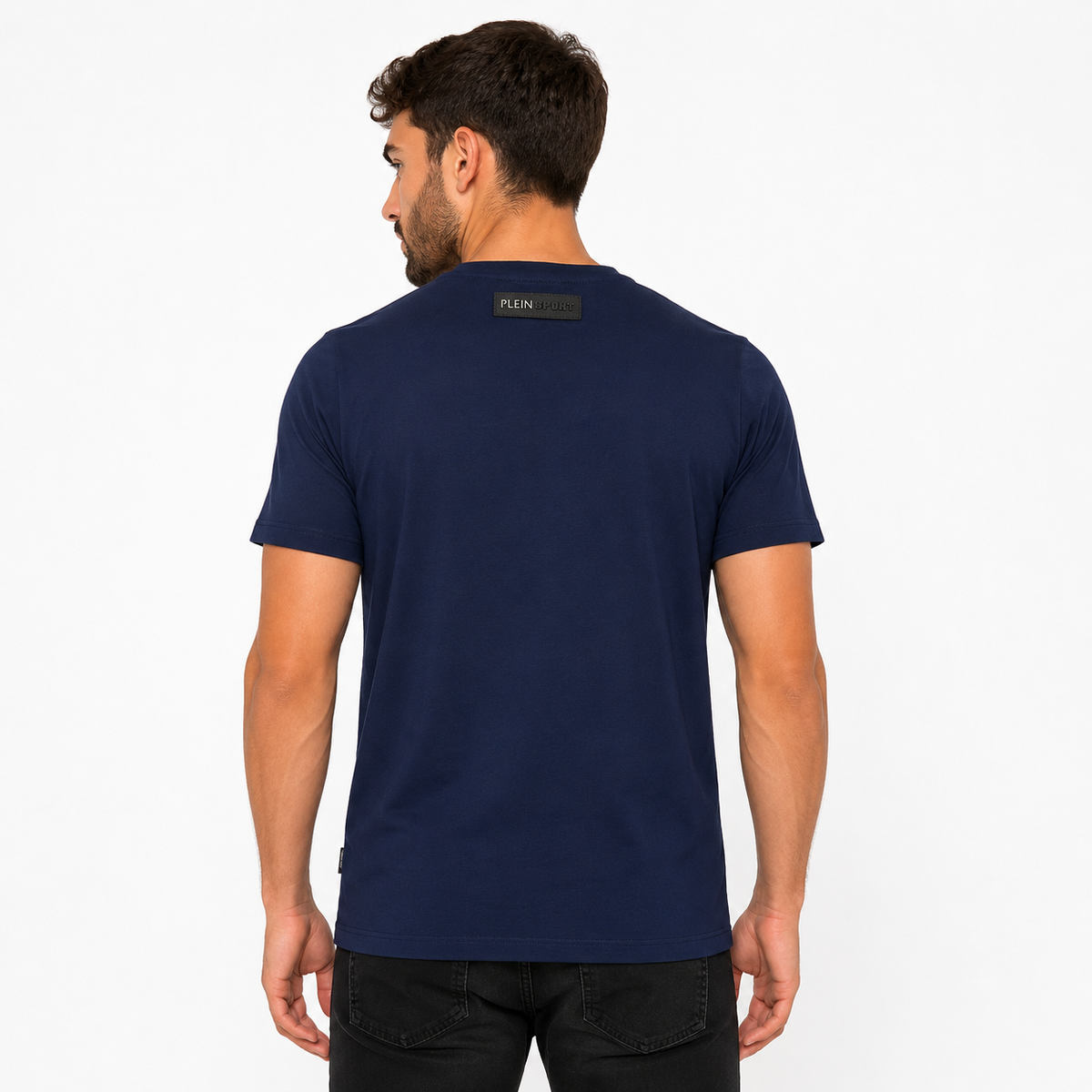 Мъжка тъмно синя тениска Plein Sport Men T-shirt TIPS109 85 Back View