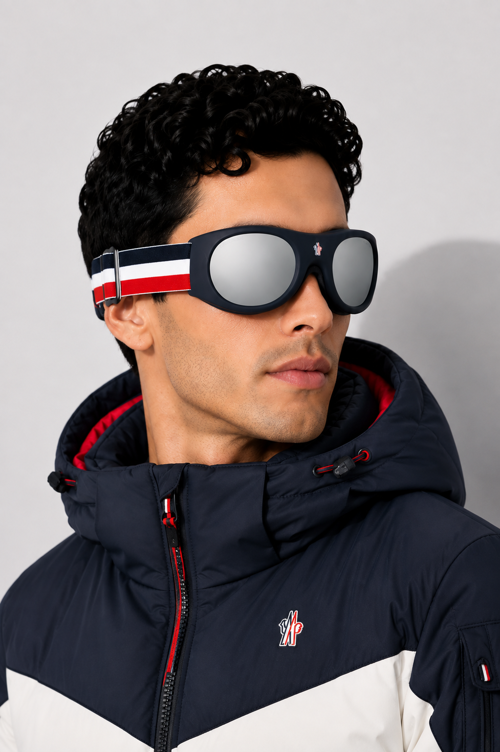 Унисекс слънчеви очила Moncler Ski Goggles ML0051 92C Син — Допълнителен изглед 3