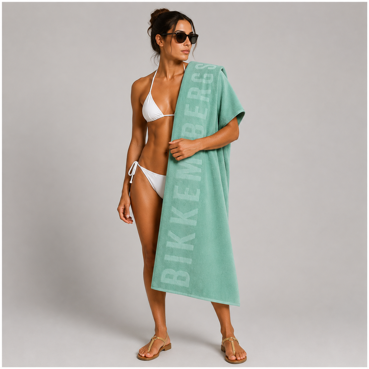 Плажна кърпа Bikkembergs bech towel  BKK26MTW02 Marine women model view