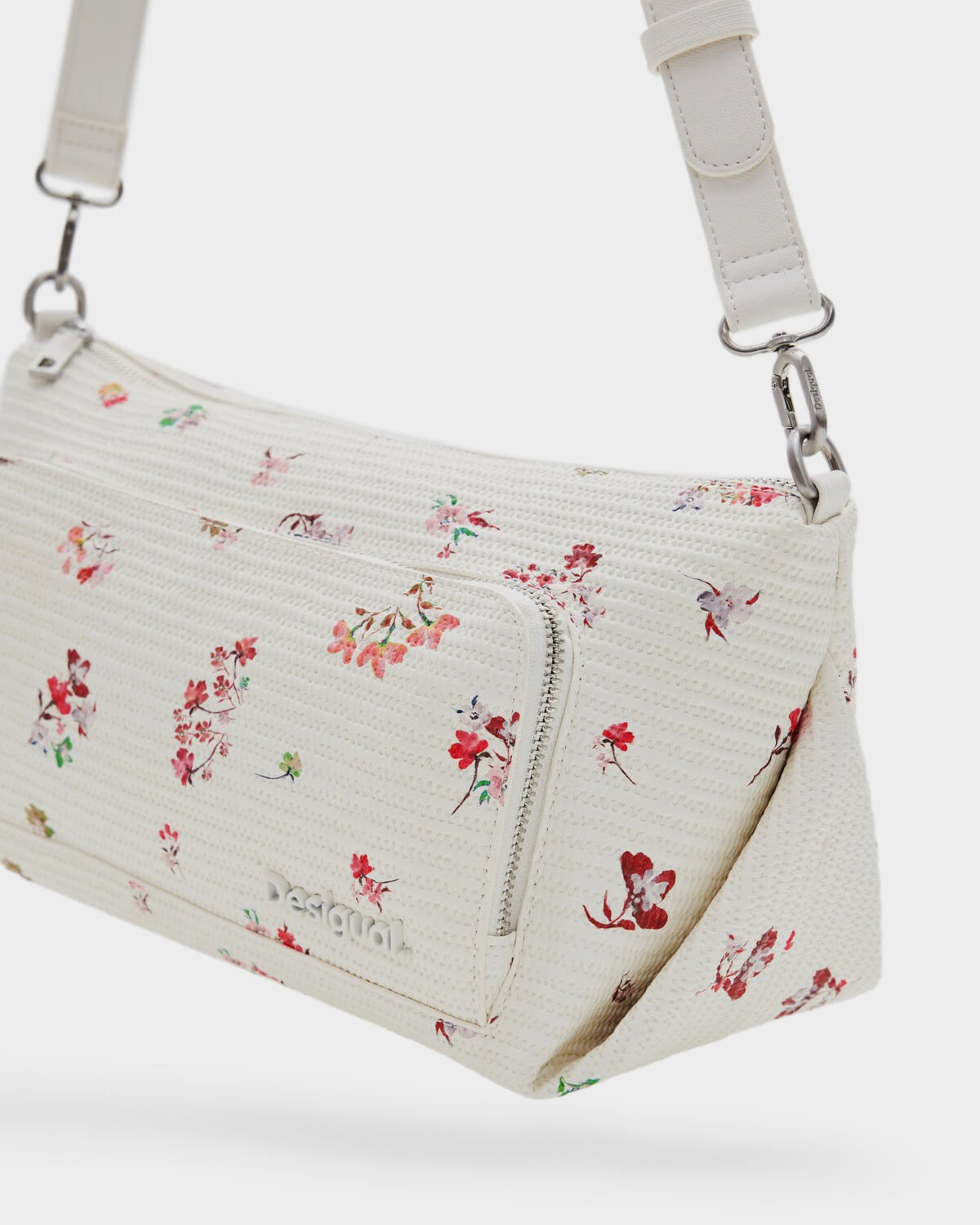 Дамска чанта за рамо Women’s M flower textured shoulder bag Desigual 24SAXP65 1001 detail view