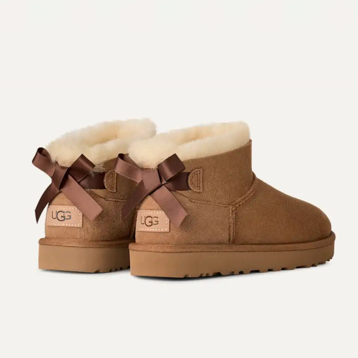 Дамски боти Women’s UGG Ultra Mini Bailey Bow Boot 1185491 Chestnut heels view