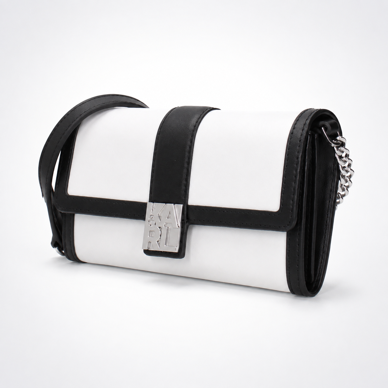 Дамска клъч чанта Women’s clutch bag Karl Lagerfeld BSW32001101 White and Black