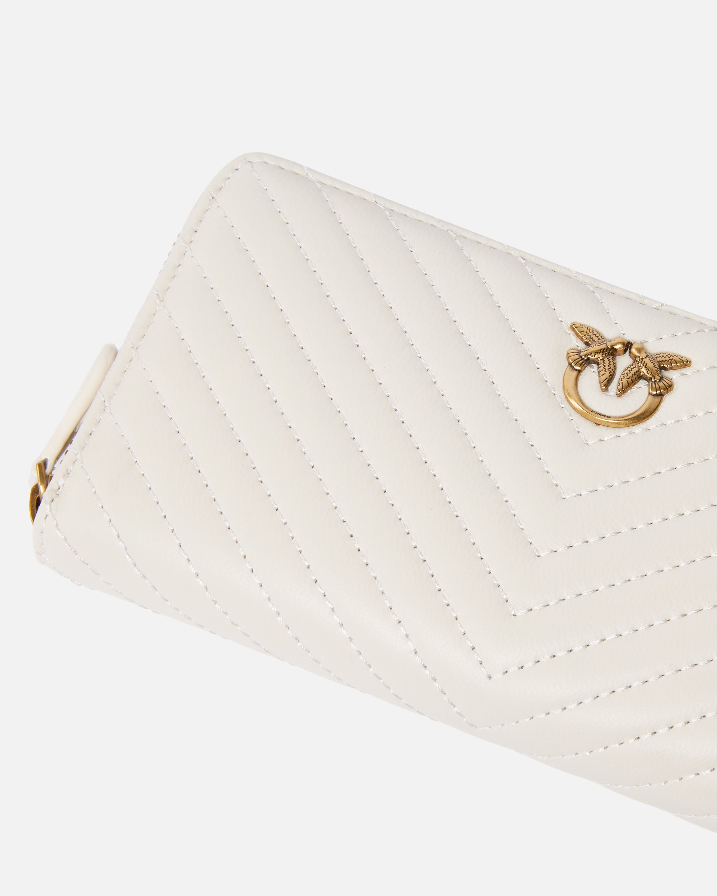 Дамско клъч портмоне Women’s clutch wallet Pinko 100250 A0GK Z14Q White cropped logo view