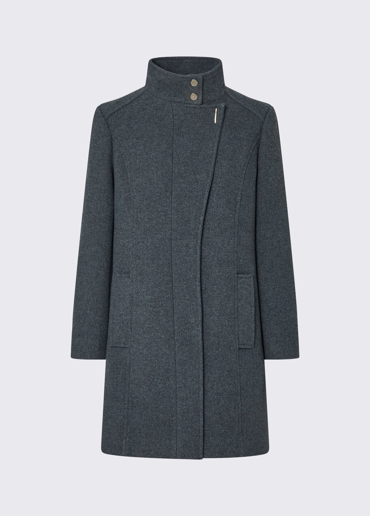 Дамско палто Women’s midi coat in wool blend Liu Jo WF6412T720A09F9048 Gray front view