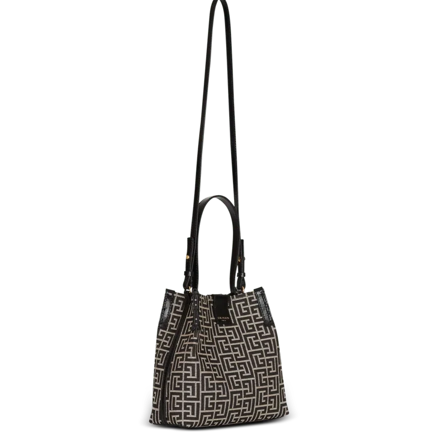 Дамска чанта Women’s shoulder bucket bag Balmain GN1CA032TJMBGFE angled view