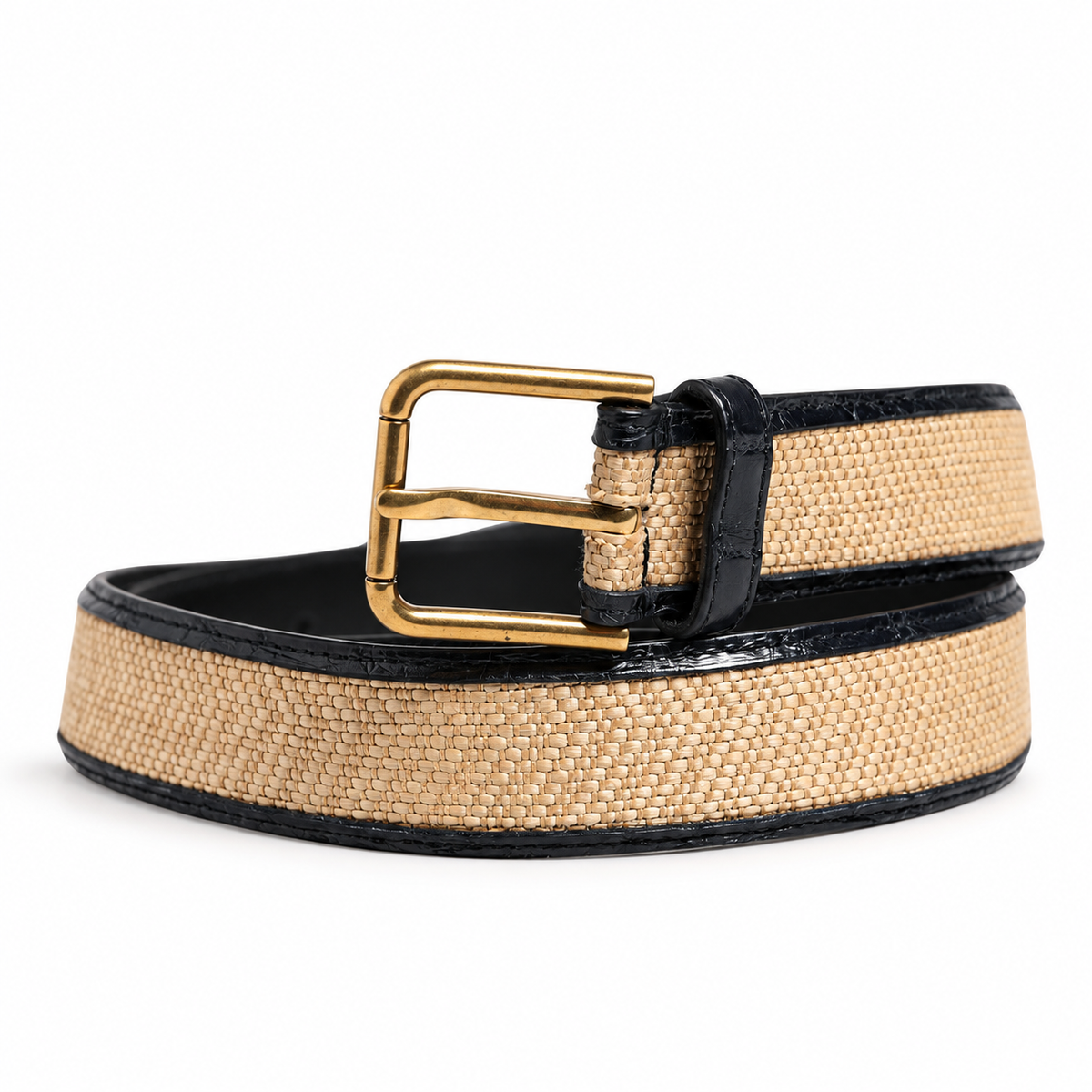 Men's belt Dolce & Gabbana SKU: BC4452 A2V38 front coiled view