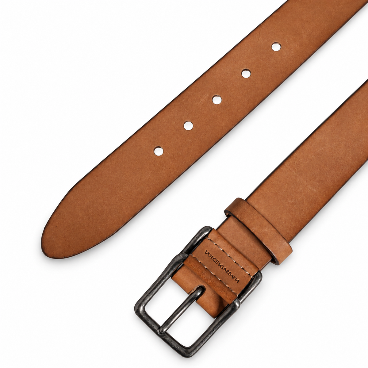 Men's belt Dolce & Gabbana SKU: BC3953 A1203 80999 top view buckle and belt tip