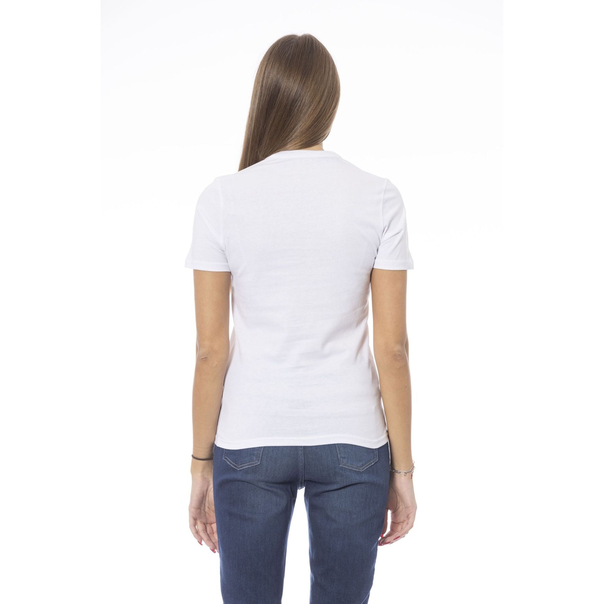 Дамска тениска в бяло Women’s t-shirt Baldinini Trend TSD04 MANTOVA BIANCOWHITE back view
