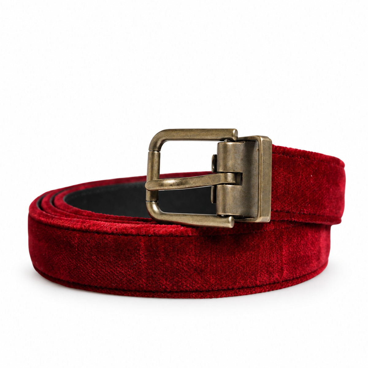 Men's belt Dolce & Gabbana SKU: BC3614 AR934 - front coiled view