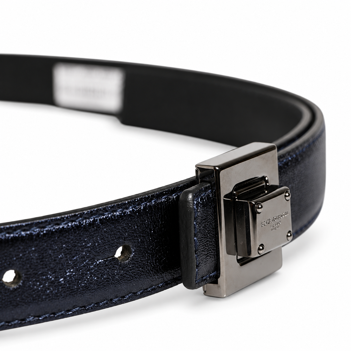 Men's belt Dolce & Gabbana SKU: BC4617 AQ292 buckle close up view