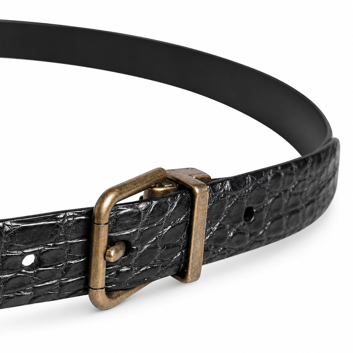 Men's belt Dolce & Gabbana SKU: BC3614 B284S side buckle close-up