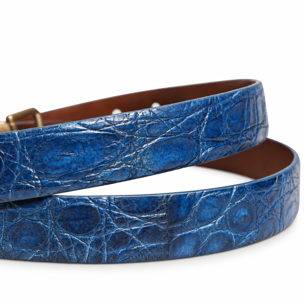 Men's belt Dolce & Gabbana SKU: BC3614 A2274 caiman leather texture close-up