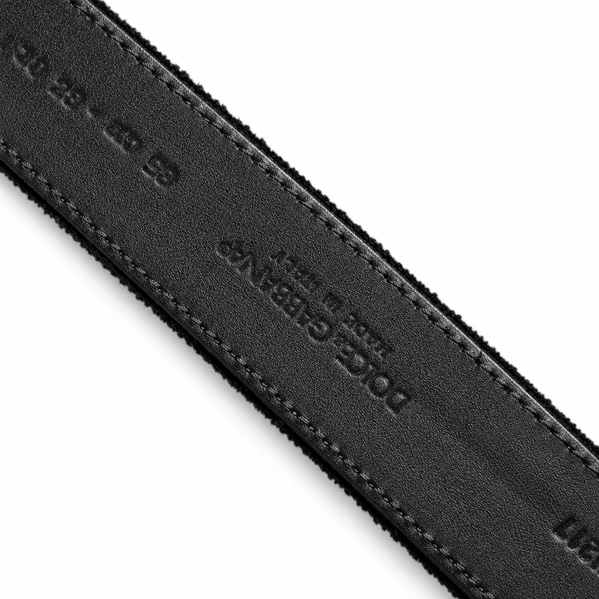 Men's belt Dolce & Gabbana SKU: BC4217 A6808 back logo and size stamp close-up