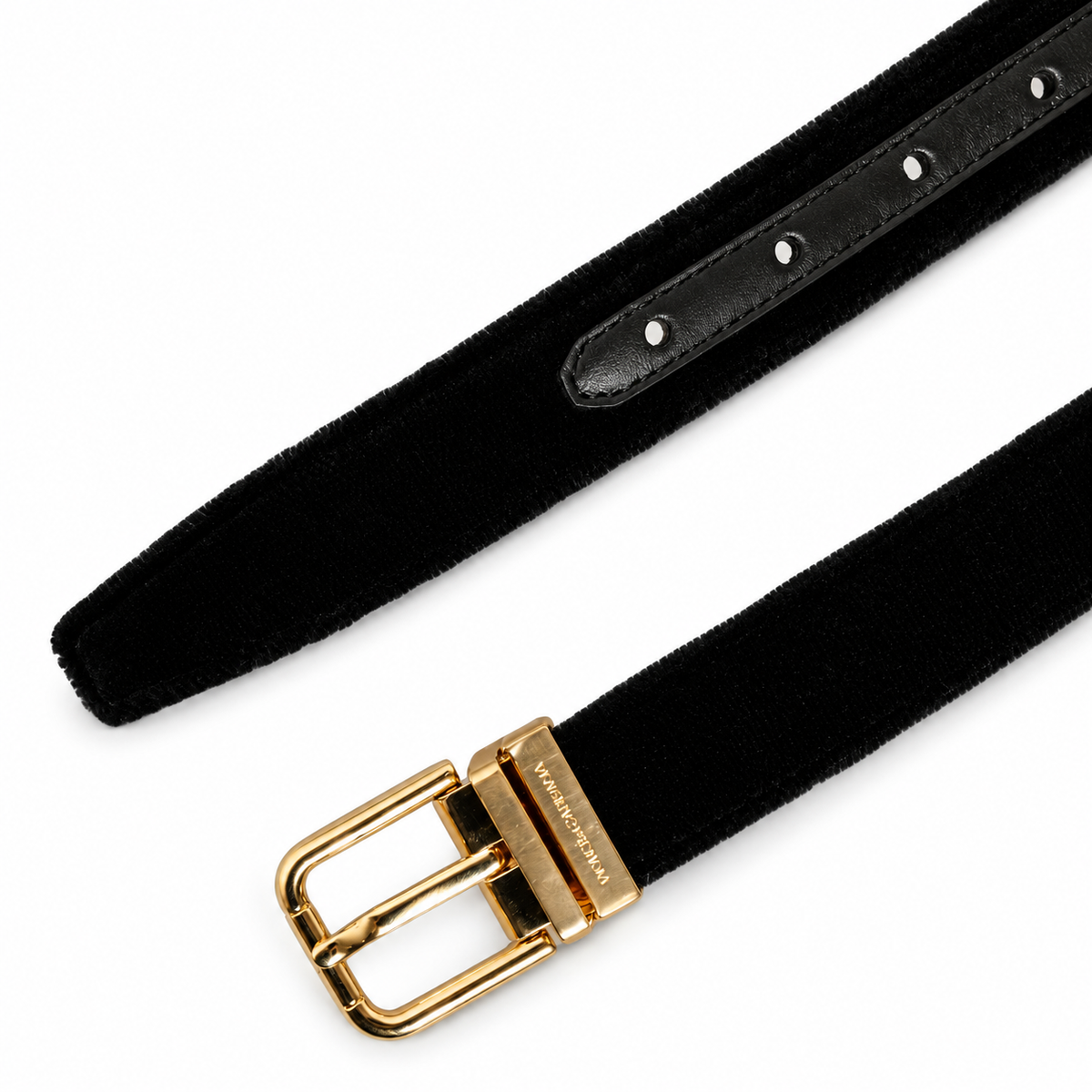 Men's belt Dolce & Gabbana SKU: BC4337 B6808 top view buckle and strap tip