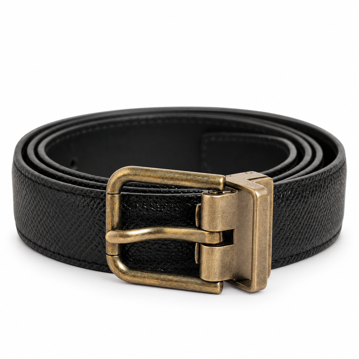 Men's belt Dolce & Gabbana SKU: BC4337 A1001 coiled front view