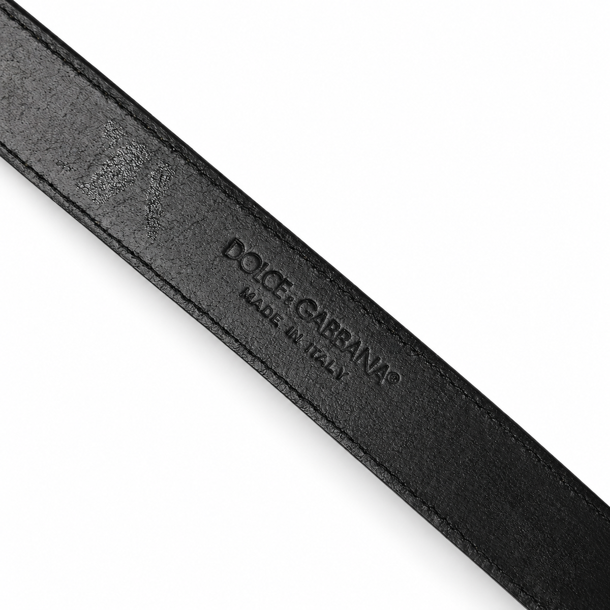 Men's belt Dolce & Gabbana SKU: BC4337 A1001 back logo stamp close-up