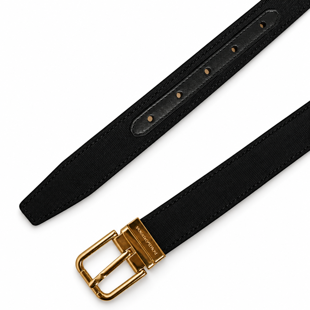 Men's belt Dolce & Gabbana SKU: BC4337 B4152 top view buckle and strap tip
