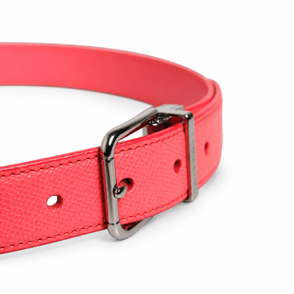 Dolce & Gabbana Pink Lambskin Leather Silver Metal Buckle Belt - BB6704 AV967 - view 6