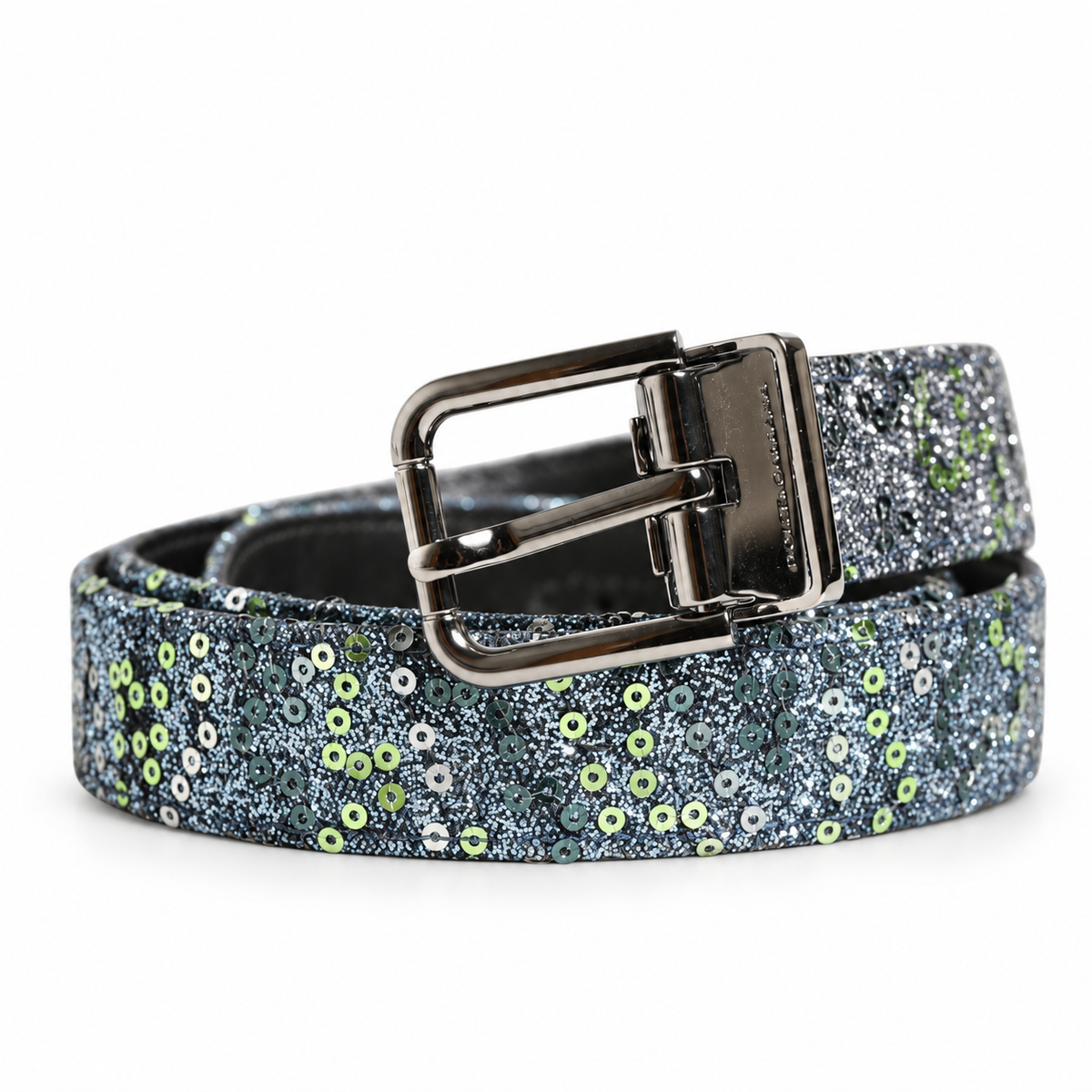 Dolce & Gabbana Men Multicolor Sequin Silver Metal Buckle Belt - BC4337 AJ587 - view 1