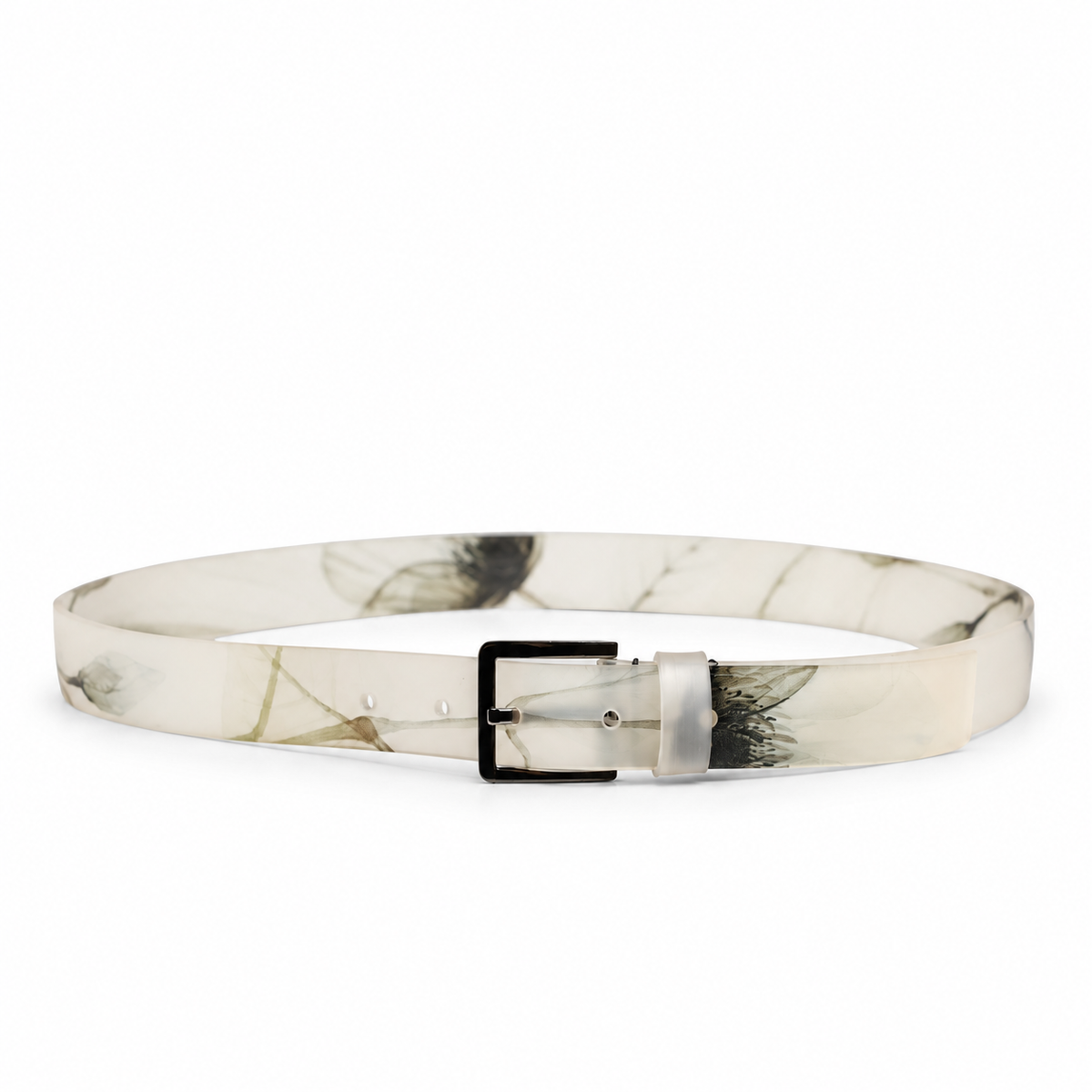 Dolce & Gabbana Men White Floral PVC Silver Metal Buckle Belt - BC4463 A0044 - view 3