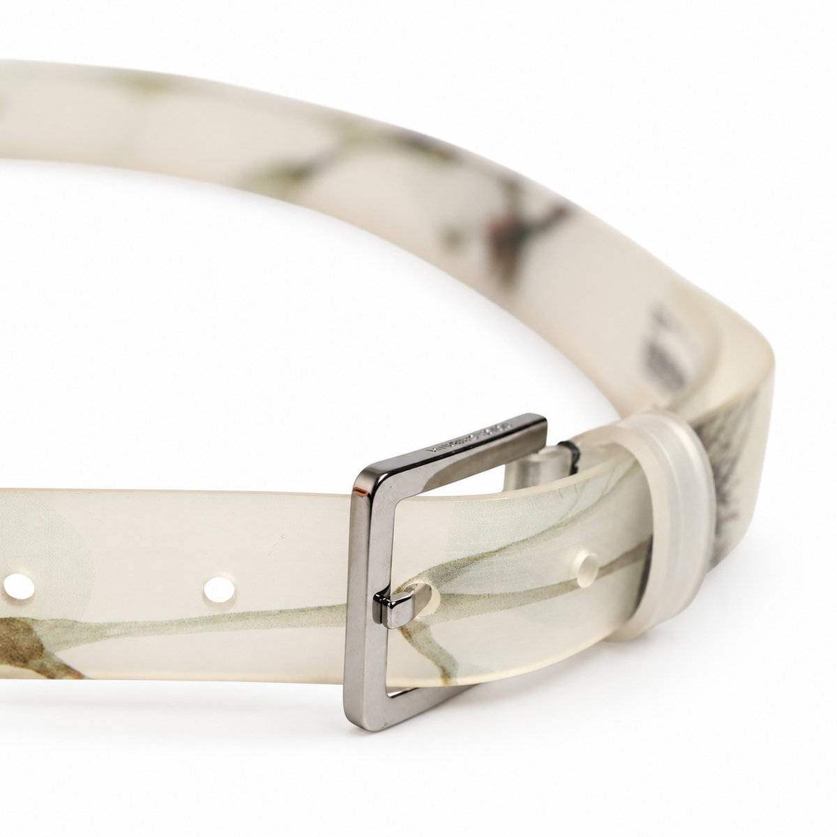 Dolce & Gabbana Men White Floral PVC Silver Metal Buckle Belt - BC4463 A0044 - view 4