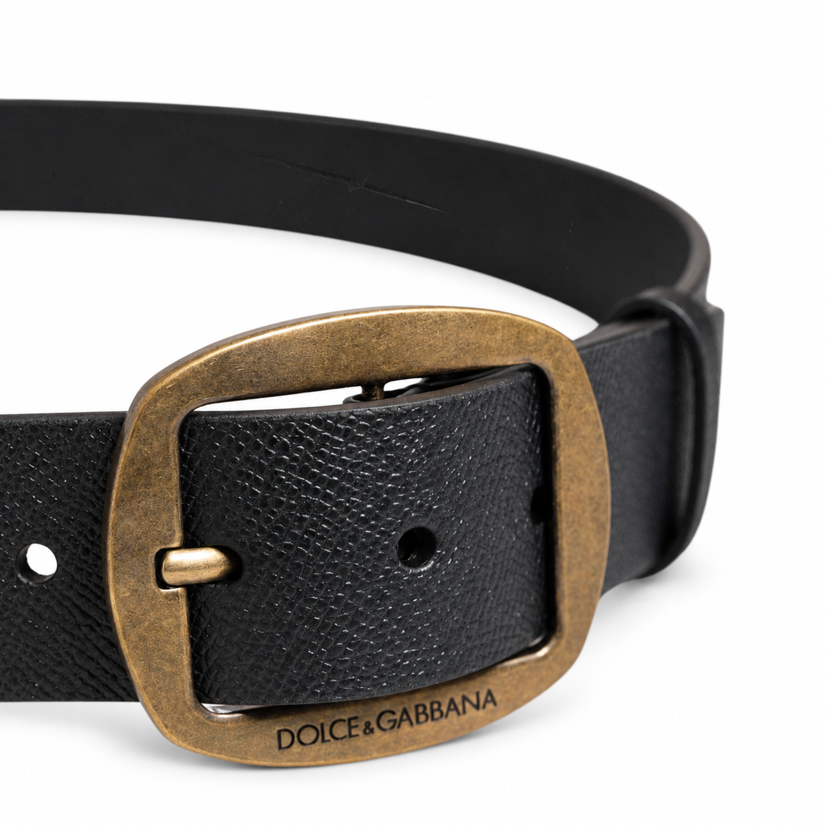 Dolce & Gabbana Men Black Classic Leather Metal Buckle Belt - BC4589 B5787 - view 4