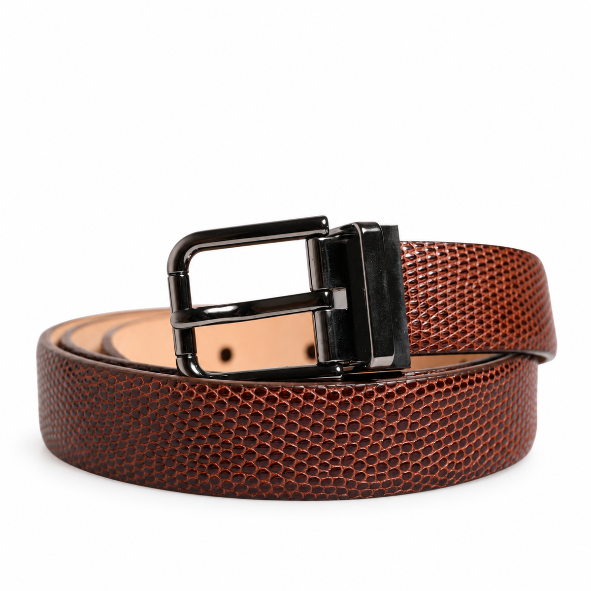 Dolce & Gabbana Men Brown Goatskin Leather Metal Buckle Belt - BC3614 A1275 - view 1