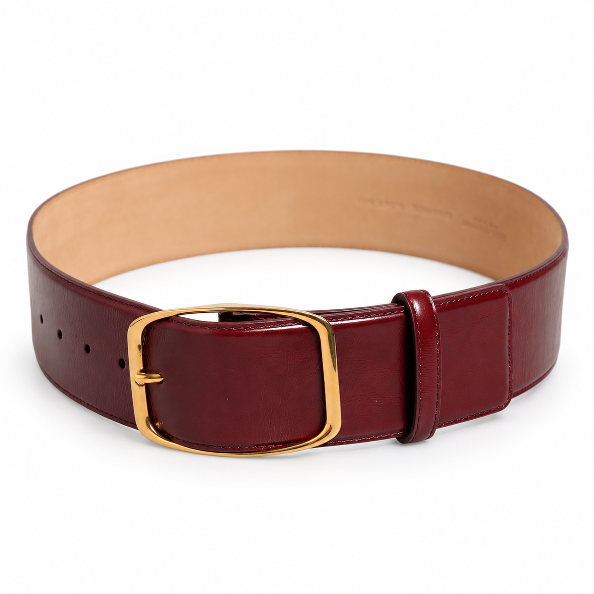 Dolce & Gabbana Burgundy Leather Gold Metal Buckle Women Belt - BE1403 AW742 - view 5