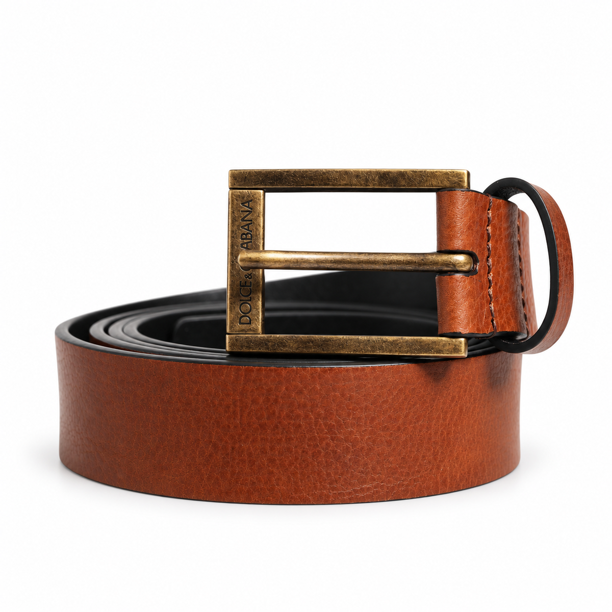 Men's belt Dolce & Gabbana SKU: BC4545 AW982 front coiled view