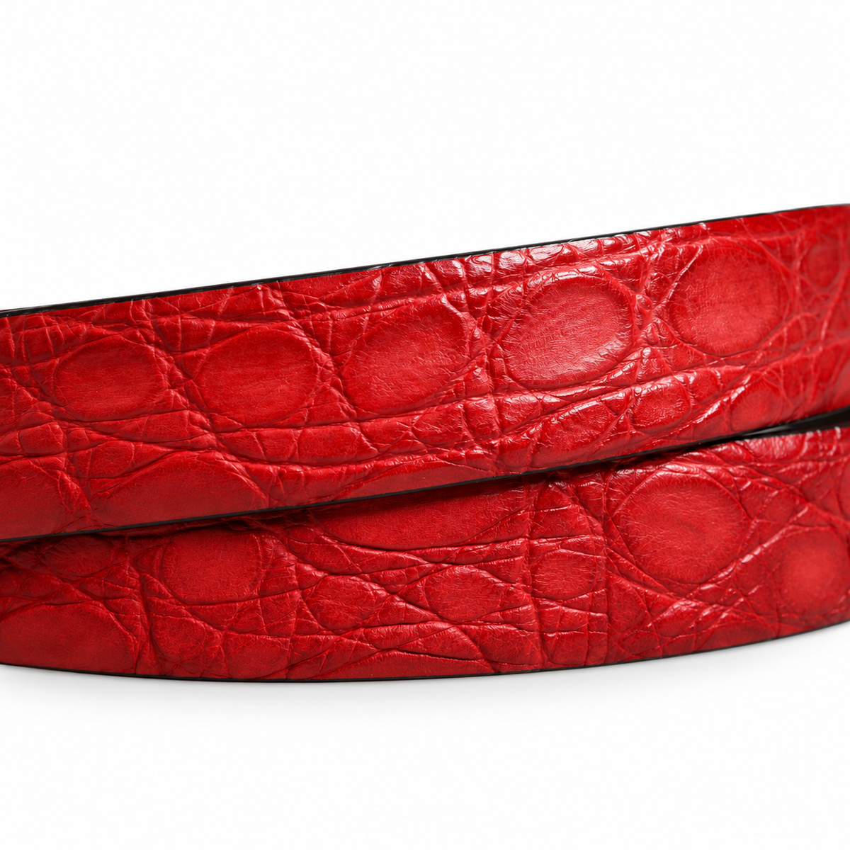 Men's belt Dolce & Gabbana SKU: BC3953 A2249 caiman leather texture close up