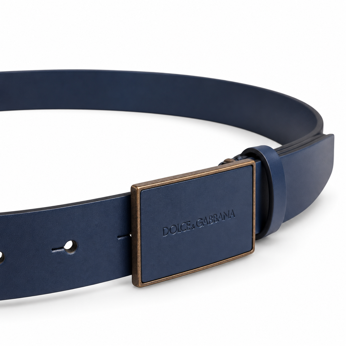 Men's belt Dolce & Gabbana SKU: BC4588 B5796 buckle close up side view