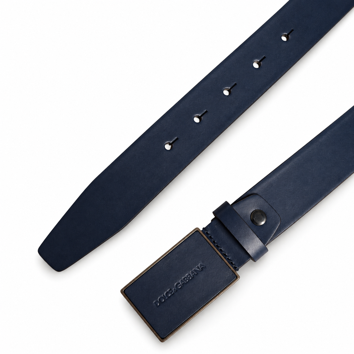 Men's belt Dolce & Gabbana SKU: BC4588 B5796 top view of buckle and belt tip