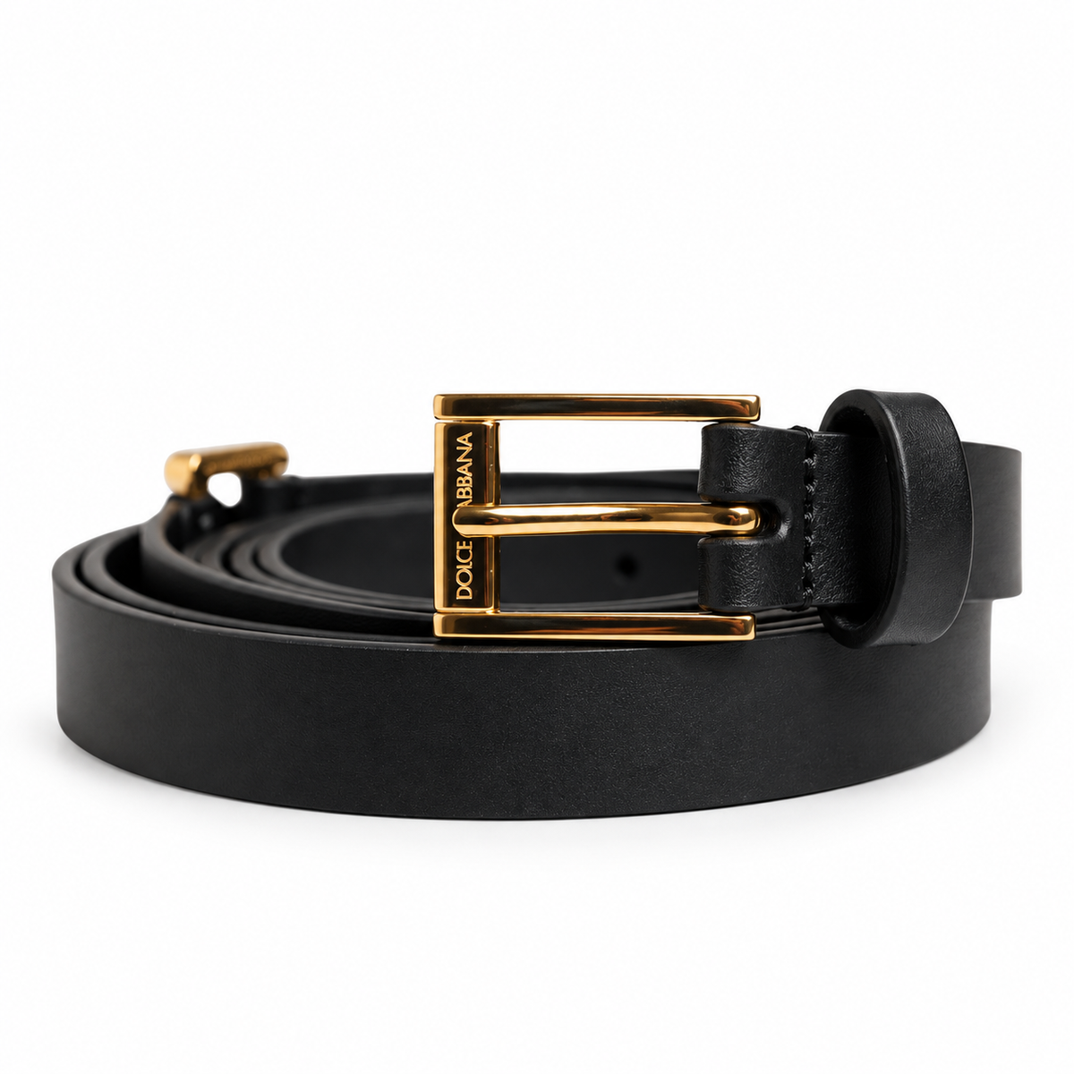 Men's belt Dolce & Gabbana SKU: BC4495 AX622 front coiled view