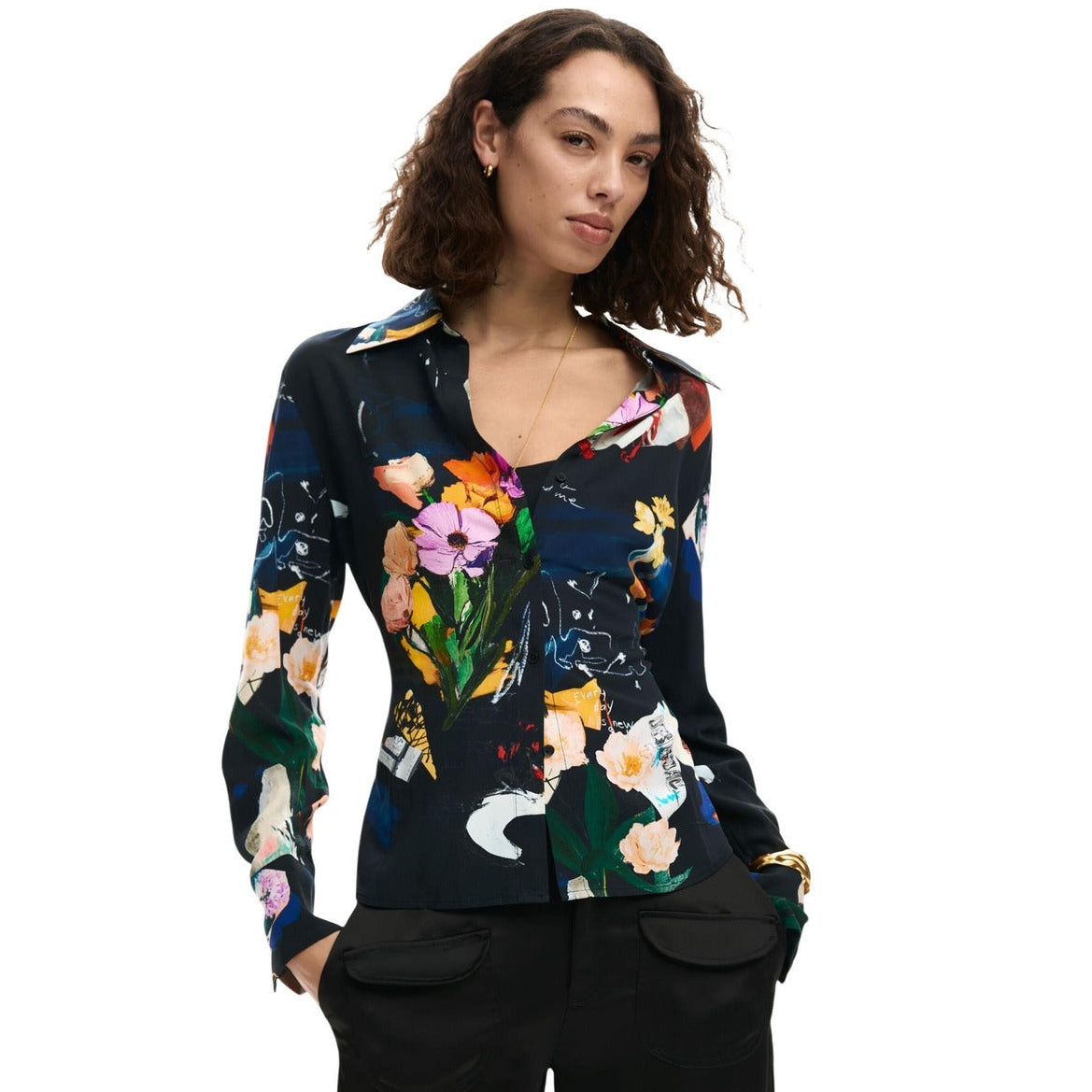 Дамска риза Desigual women’s shirt 26SWCW23 2000 front view 