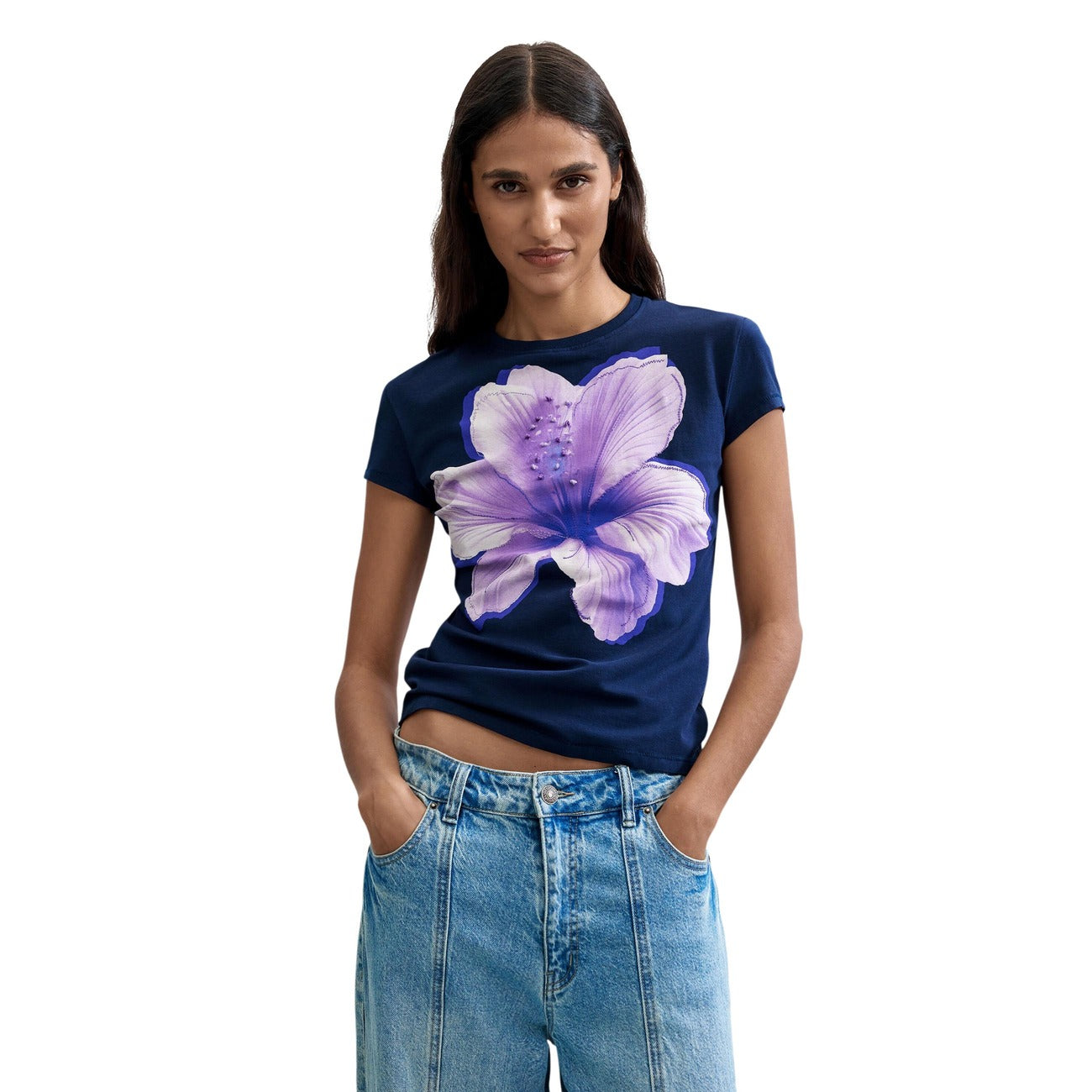 Дамска тениска Desigual Women T-shirt 26WWTK51 5000 Front View