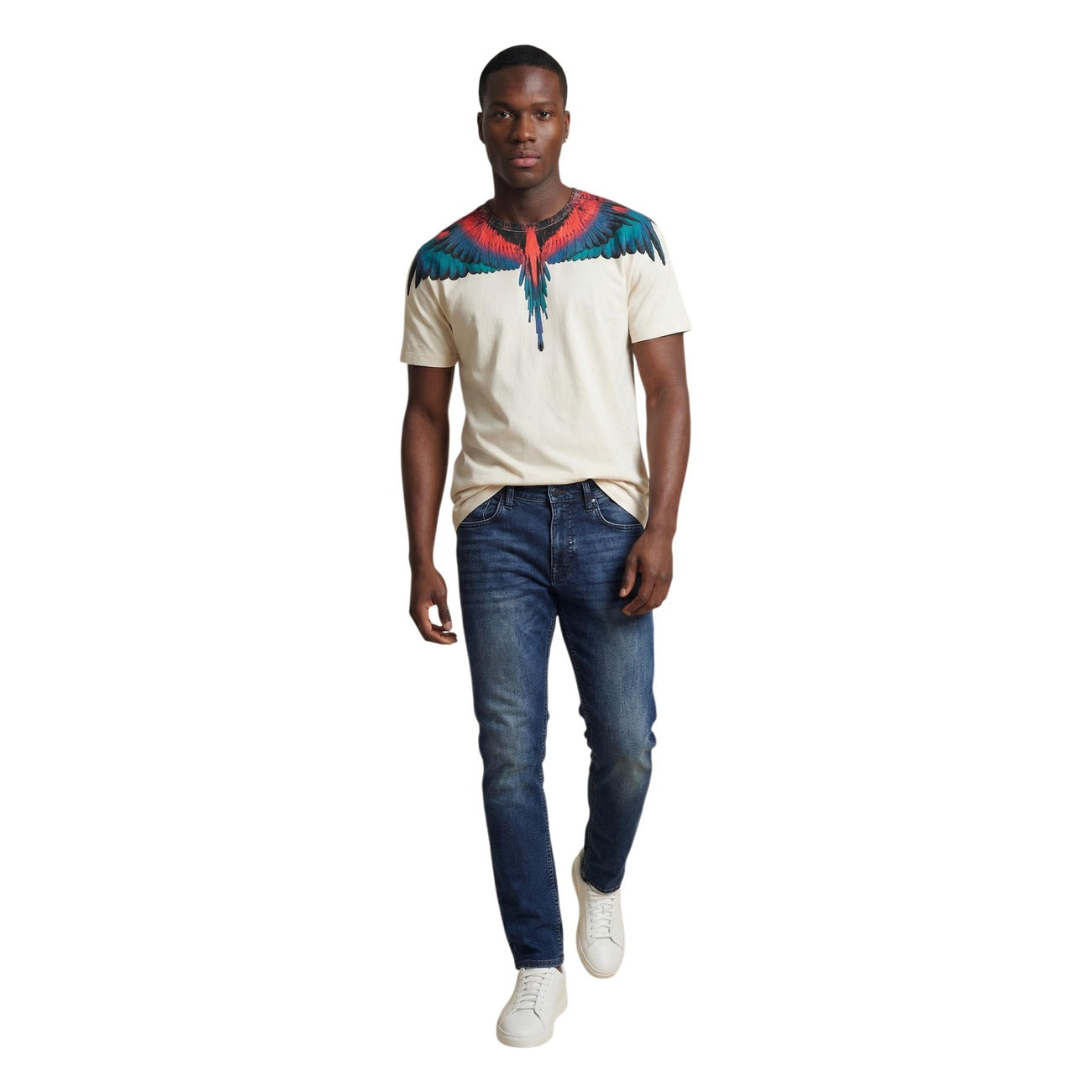 Мъжка бяла тениска County Of Milan Marcelo Burlon Men T-shirt S6CMMATH029 Front View