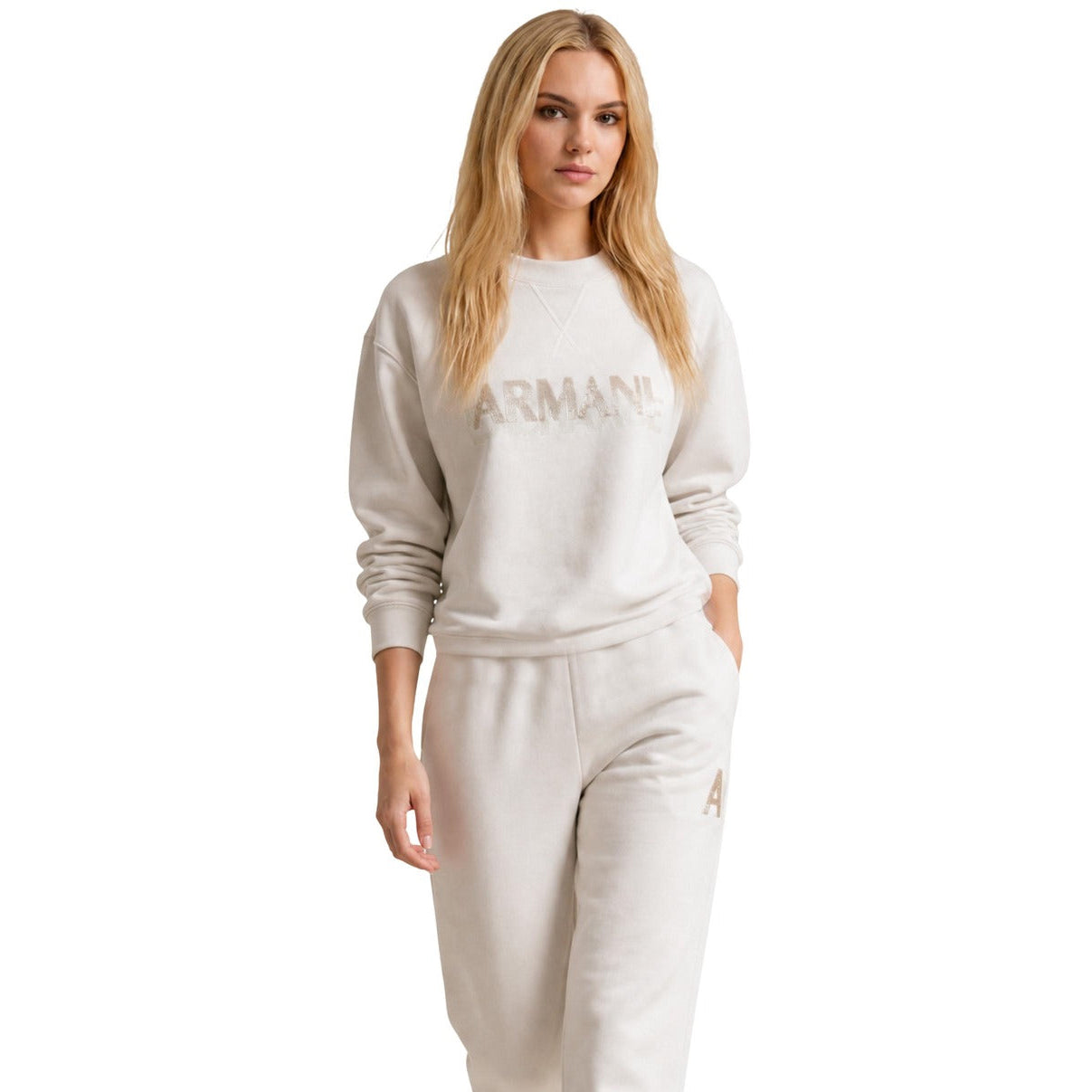 Дамски бежов суичър Armani Exchange Women Sweatshirt XM002397 AF13397 U1039 Front View