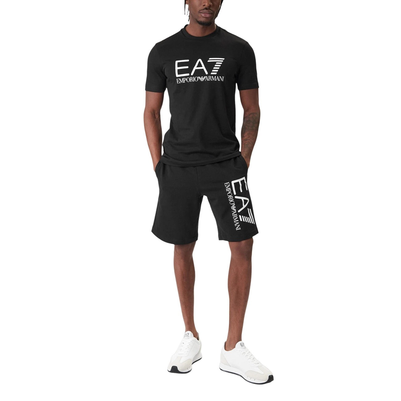 Мъжка черна тениска EA7 Emporio Armani Men T-shirt 7M001412 AF22264 UC001 Front View