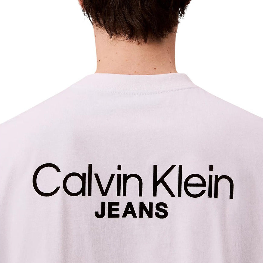 Мъжка бяла тениска Calvin Klein Men T-shirt LV04RD825G YAA Close-Up