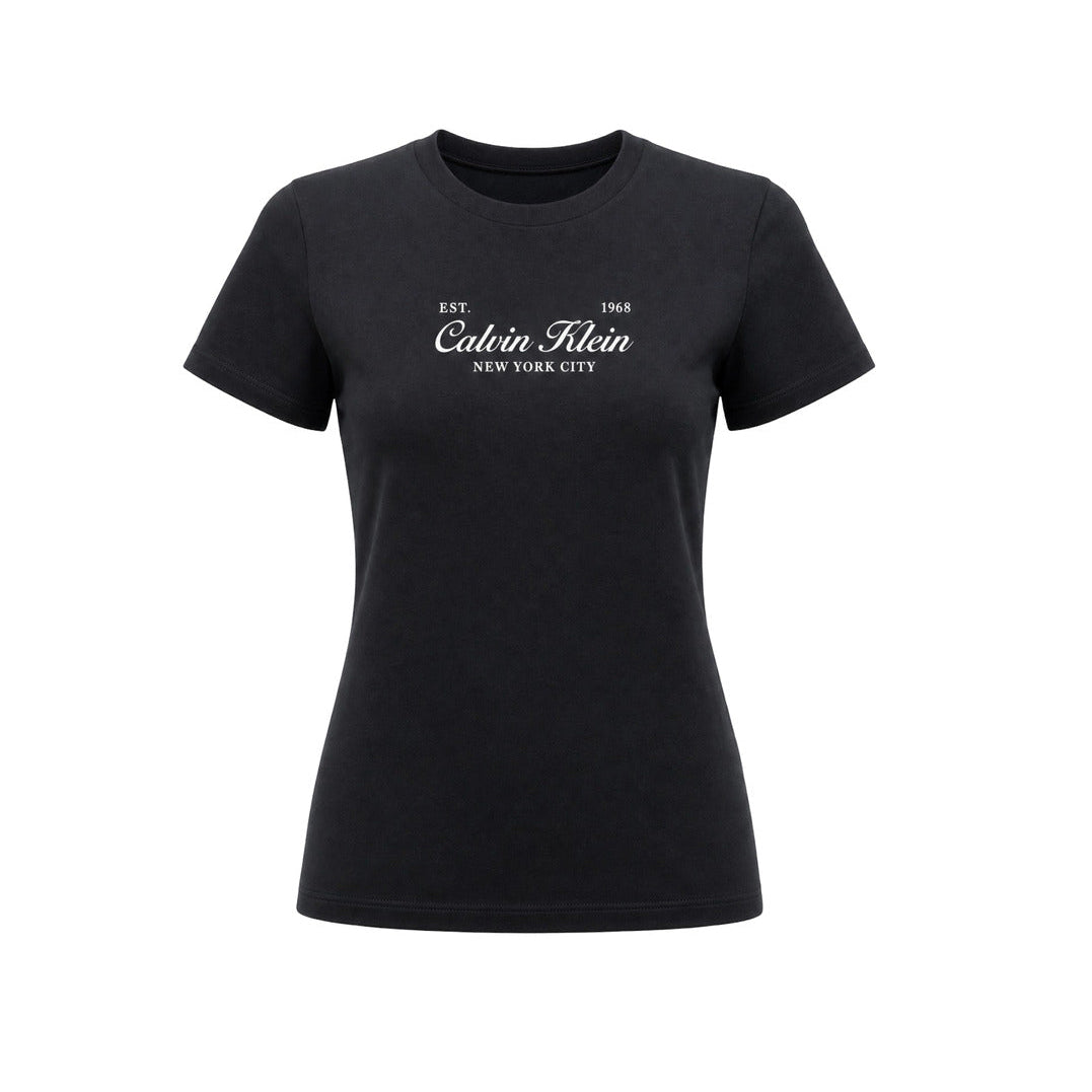 Дамска черна тениска Calvin Klein Jeans Women T-shirt LV047G804G UB1 Front View